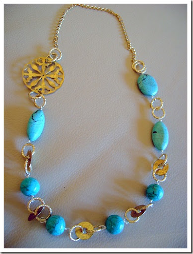 Collana Lunga 35 Pollici Con Perle Turchese Blu-verde